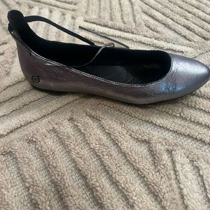 Gray comfy flat ankle wrap Born shoes